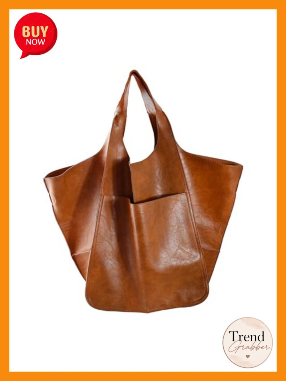 Oversized PU Leather Tote Bag Huge Capacity Work Hobo Bucket Purse